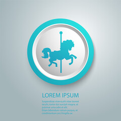 Carousel horse vector icon on white background. Flat vector carousel horse icon symbol sign from modern entertainment collection for mobile concept and web apps design