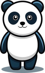 Cute Panda Cartoon Vector Icon Illustration On White Background.