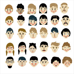 People avatar set.Flat characters faces. illustration in flat style