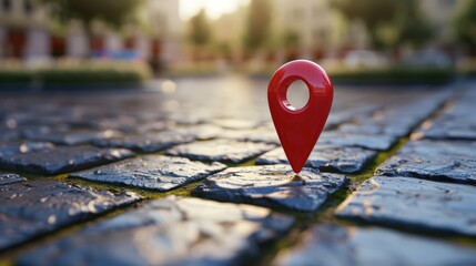 A shiny red pin for pinning the location of the delivery or telling the location of the coordinates