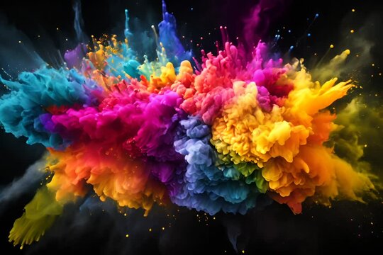 color splash on black background