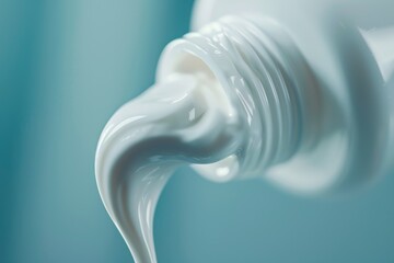 Fresh Minty Toothpaste Squeeze Close-Up for Dental Care and Hygiene Advertising