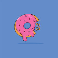 icon donut delicious fast food and drink vector illustration concept.premium vector illustration