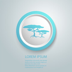 African trees icon vector in modern flat style sign