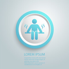 Man in sauna silhouette vector icon isolated on white. spa and sauna icon