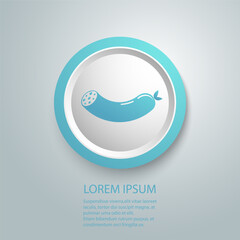 Sausage icon black silhouette vector illustration isolated flat style sign