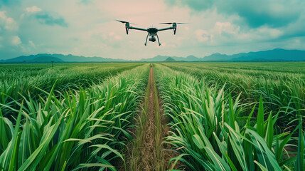 Drone flights over sugar cane fields are a new era in agriculture, bringing advanced technological solutions. Aerial images provide data on the state of vegetation and terrain conditions.
