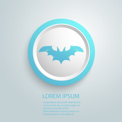 Simple illustration of bat silhouette for halloween day greeting cards vector
