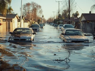 Urban Flooding Crisis: Submerged Cars in La NiÃ±a's Deluge Highlighting Challenges of Climate Change