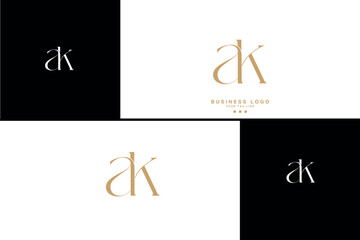 AK, KA, A, K, Abstract Letters Logo Monogram