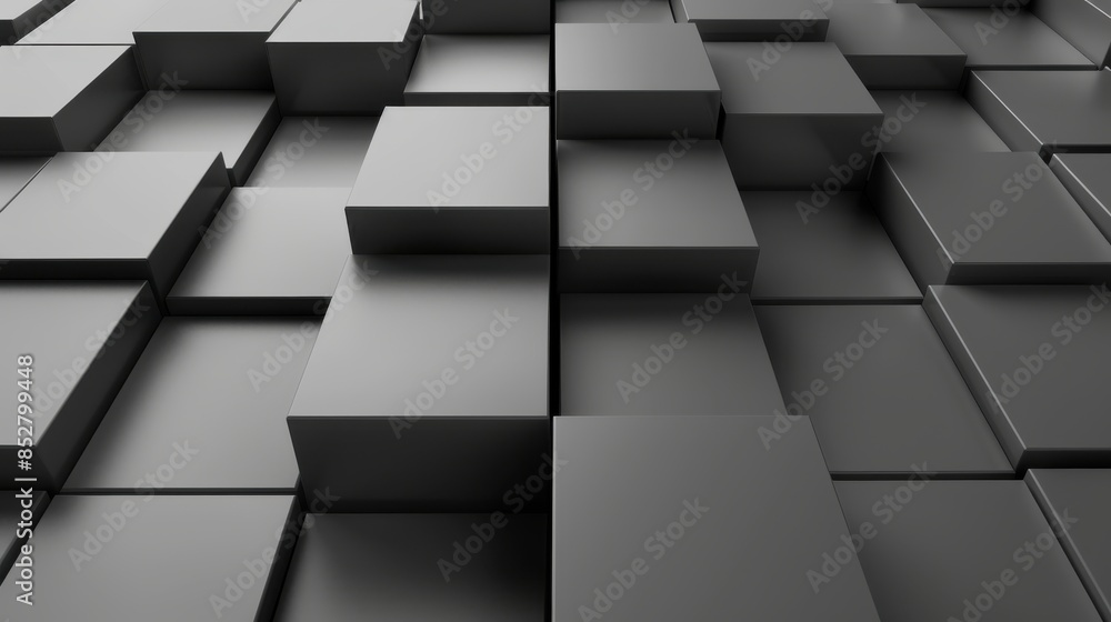 Poster a close up of a gray and black cube pattern. the image is a representation of a building made of blo