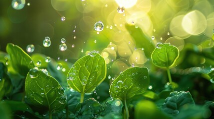 On a bright sunny day picture O2 molecules bubbling amongst vibrant green leaves of seedlings tirelessly working to reduce the production of carbon dioxide and greenhouse gases from a fuel 