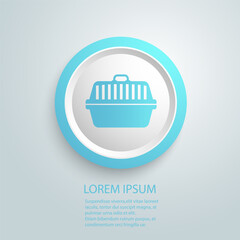 Pet carry case icon isolated on white background. Carrier for animals, dog and cat. Container for animals. Animal transport box. Set icon in color square buttons. Vector