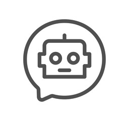 Ai chat bot related icon outline and linear vector.

