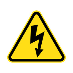 High voltage sign with lightning.