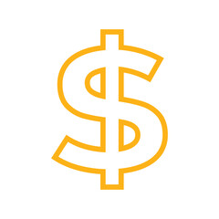 ikona znaku dolara, grafika wektorowa