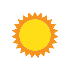 Sun icon in flat style, simple yellow sun.