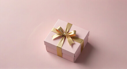 Obraz premium pink gift box with ribbon