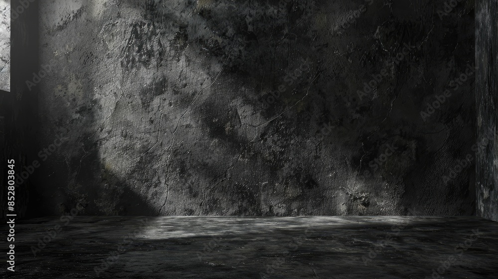 Poster abstract design with aged cement wall texture and paper background realistic empty space in dark stu