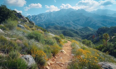 Fototapeta premium Scenic view of a mountain trail