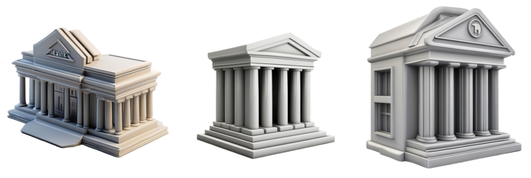 bank isolated on transparent background
