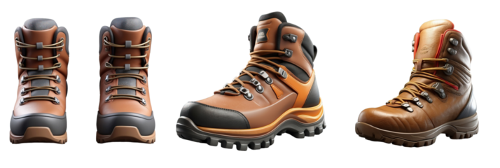 hiking boots isolated on transparent background
