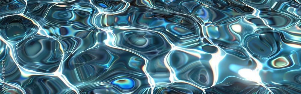 Aufkleber The image is of a body of water with ripples and waves. The water appears to be a deep blue color, and it looks like it is reflecting light