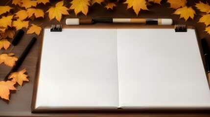 紅葉とスケッチボード