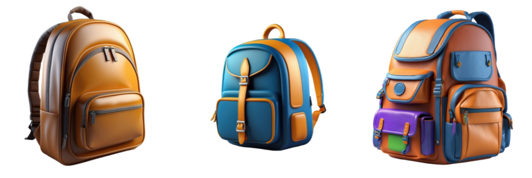 school backpack isolated on transparent background