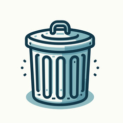 vector illustration of a trash can