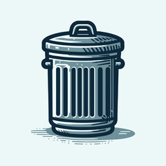 vector illustration of a trash can