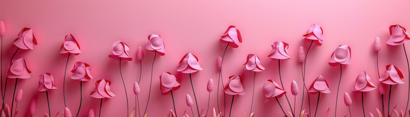 Fototapeta premium Elegant Array of Pink Calla Lilies on Soft Pink Background A Perfect Blend of Beauty and Grace Captured in Stunning Detail for Floral Enthusiasts and Lovers of Nature Inspired Art and Decor