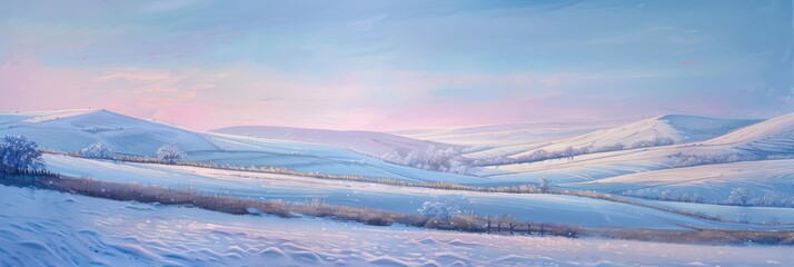 Winter beautiful landscape with trees covered with hoarfrost