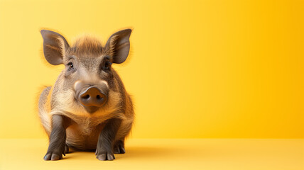 Cute Warthog Sitting Solid