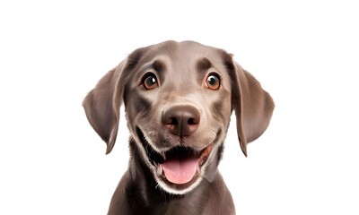 Close Up Of A Dog Looking Up With Wide Eyes