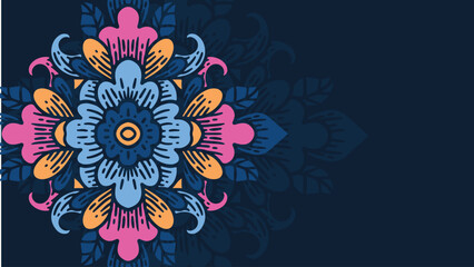 floral background with flowers abstract mandala pattern wallpaper decoration