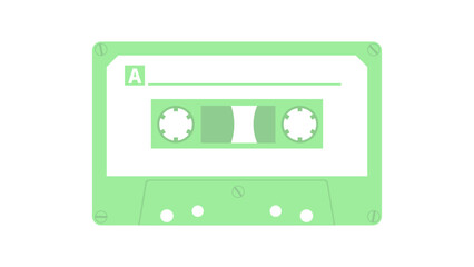 Fototapeta premium カセットテープ_シンプル_緑 