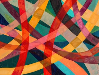 Fototapeta premium A vibrant mix of curved lines forming an abstract composition