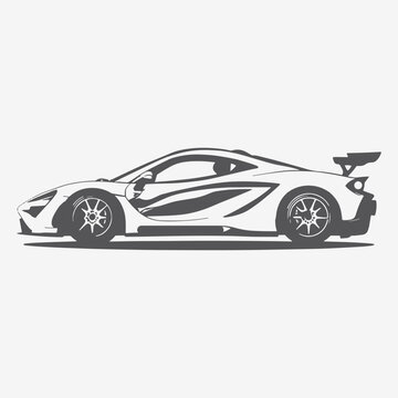 white sports car side view clip art preview