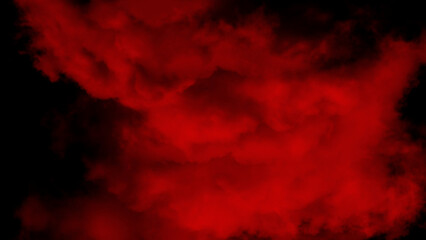 Cloud of red fog or smoke on a black background.