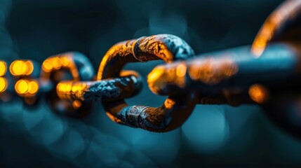 Close Up of a Rusted Chain Link