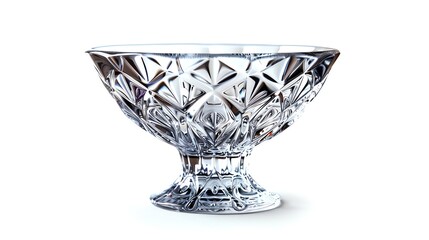 Elegant crystal bowl with intricate geometric patterns, perfect for luxury home decor or special occasions. High-quality craftsmanship.