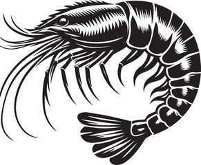 Beautiful  Shrimp fish silhouette vector