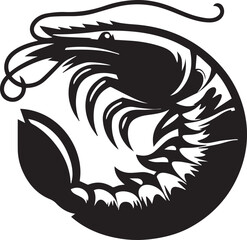 Beautiful  Shrimp fish silhouette