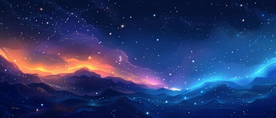 eridanus flat design, side view constellation animation vibrant.