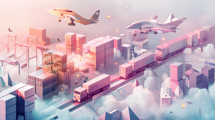 Third Party Logistics 3PL Transportation Export importing goods A service that combines warehousing and transportation. Delivery by air, road, sea