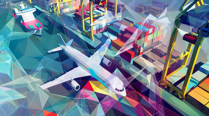 Third Party Logistics 3PL Transportation Export importing goods A service that combines warehousing and transportation. Delivery by air, road, sea