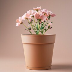 Fototapeta premium Cute beautiful fresh flowers in a pot