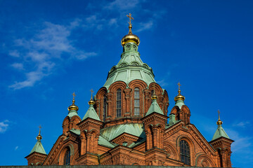 Helsinki Cathedral Against Blue Sky 