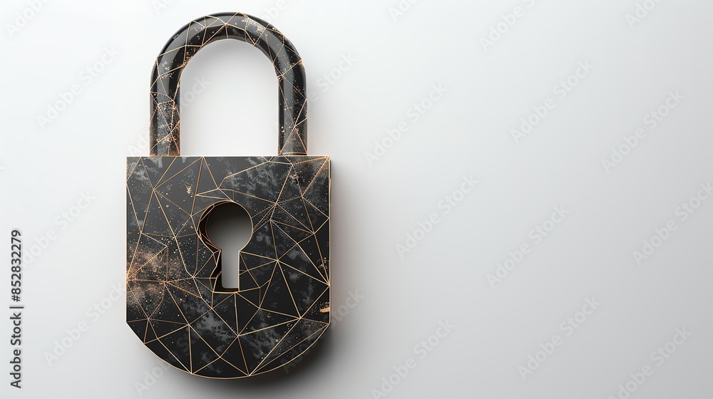 Poster elegant padlock with geometric design, representing security and modernity. ideal for concepts relat